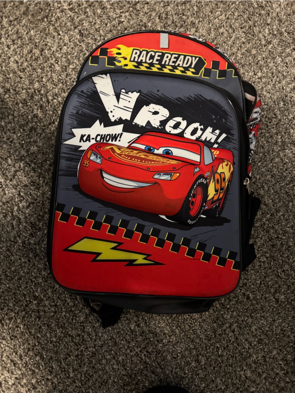 Red Kids' Lightning McQueen Backpack - Men Bags